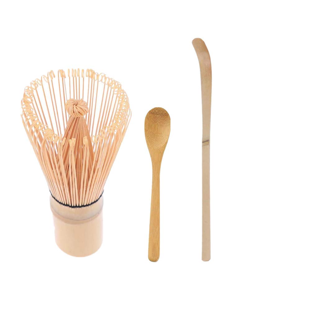 Premium Japanese Matcha Tea Set - Bamboo Scoop, Spoon, Whisk & Ceramic Holder for Authentic Tea Ceremony | Traditional Green Tea Preparation Tools | Perfect for Home Tea Rituals, Zen Meditation & Gift Giving (White)