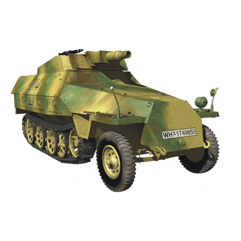 1/35 Scale AFV 35068 Sd.Kfz. 251/9 D Halftrack with 75mm Gun - German WWII Military Vehicle Model Kit for Collectors & Hobbyists - Perfect for Dioramas, Wargaming & Historical Displays