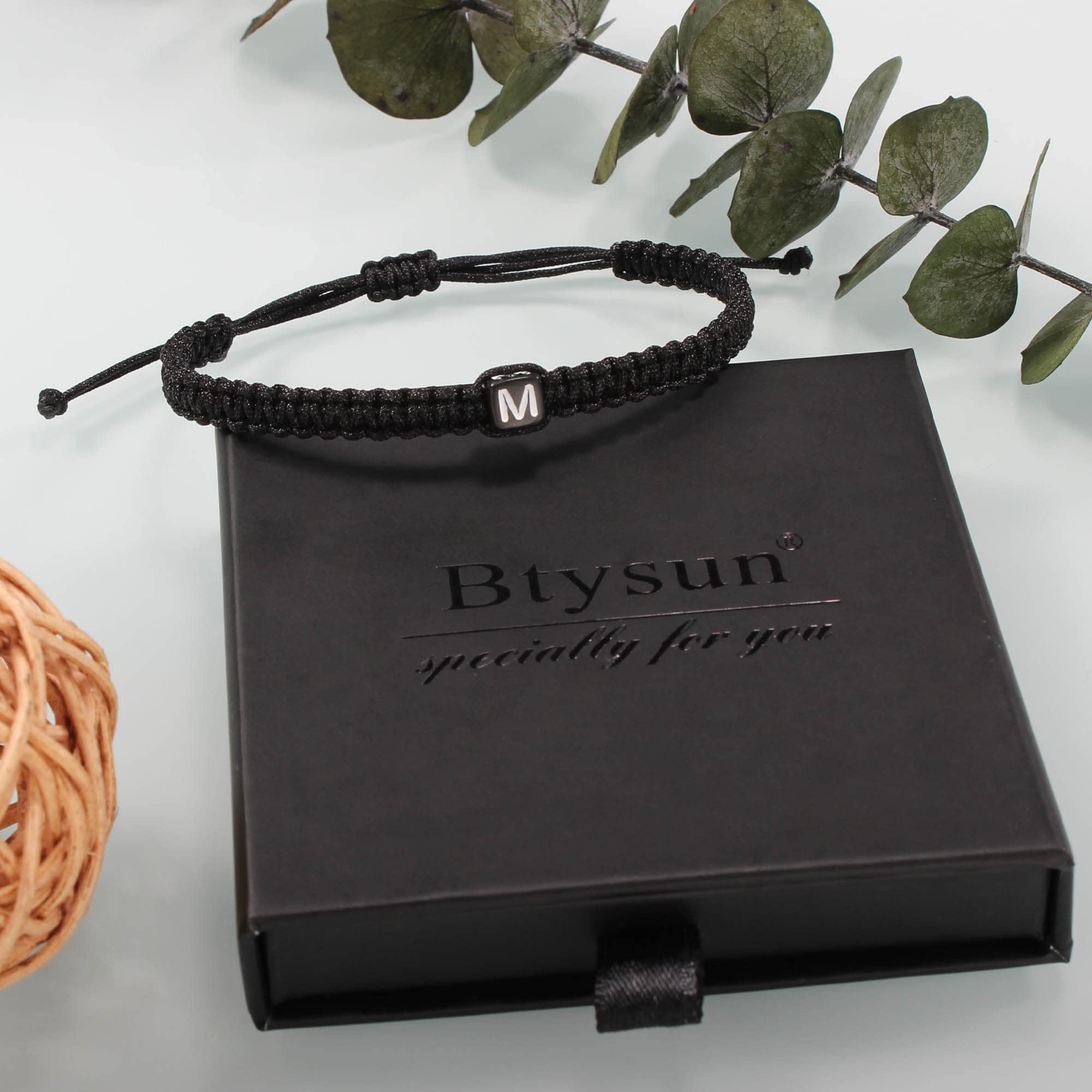 Personalized Initial Bracelets for Women & Teen Girls - Adjustable Woven Rope Braided Charm Jewelry with 26 Capital Letters (A-Z) - Perfect Mother's Day, Birthday, Graduation Gift for Mom, Wife, Girlfriend - Great for Everyday Wear, Special Occasions & Meaningful Gifting