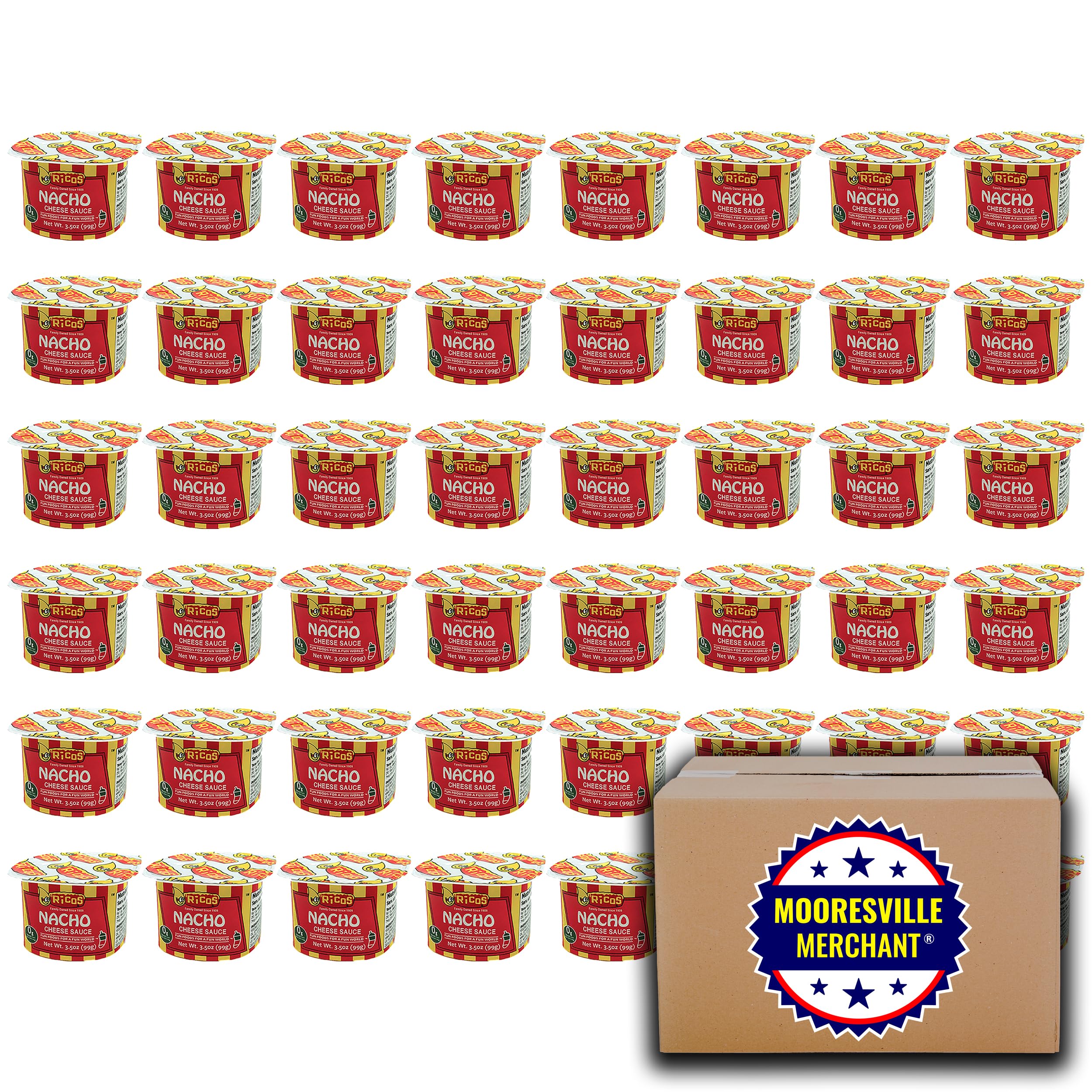 Ricos Nacho Cheese Sauce - 3.5 oz (48 Cups) | Restaurant-Quality Cheese Dip for Nachos, Hot Dogs & More | Perfect for Parties, Movie Nights & Game Day Snacks