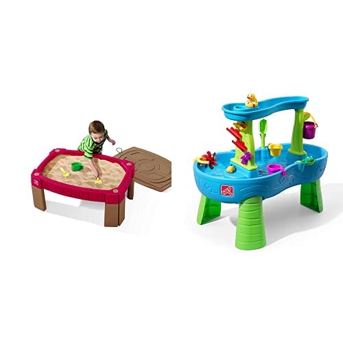 Step2 Naturally Playful Sand & Water Table with 13-Piece Accessories - Outdoor Kids Activity Center for Backyard, Beach & Poolside Fun | Splash Pond & Rain Showers Water Play Table for Toddlers Ages 2-6 Years