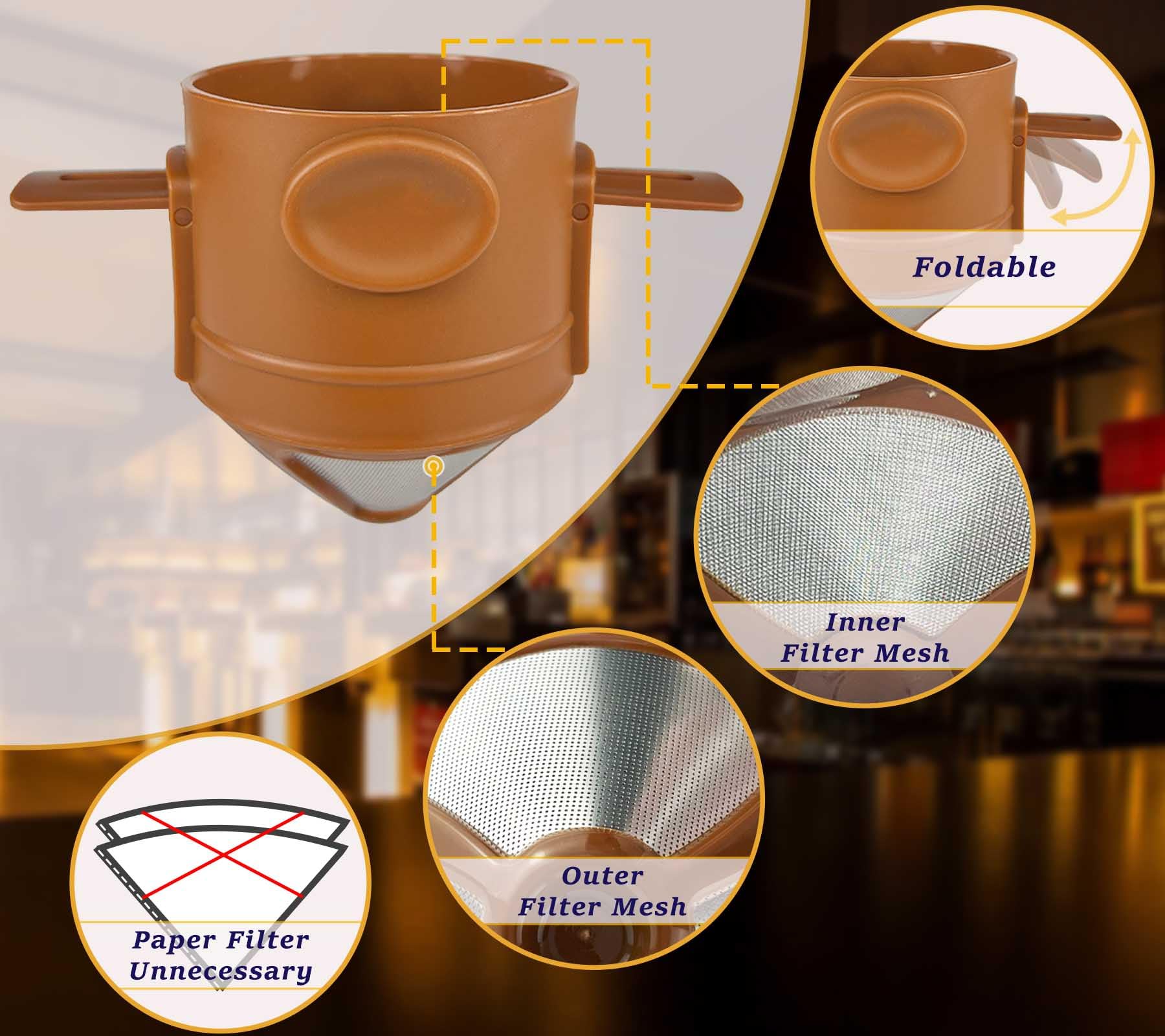 ZK&HX LIFE Pour Over Coffee Maker & Insulated Travel Mug - Portable Camping Coffee Maker with Tea Infuser for Loose Leaf Tea - Perfect for Hiking, Office & Outdoor Adventures