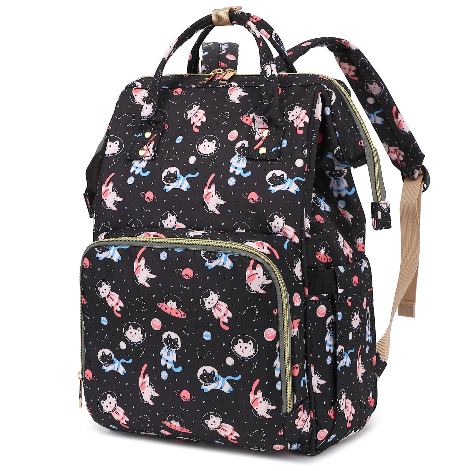 Stylish Women's Laptop Backpack - 15.6 Inch Waterproof College Bookbag for School, Work & Business Travel - Durable Computer Backpack with USB Charging Port (Cat Print Design) - Perfect for Commuting, Campus Life & Business Trips