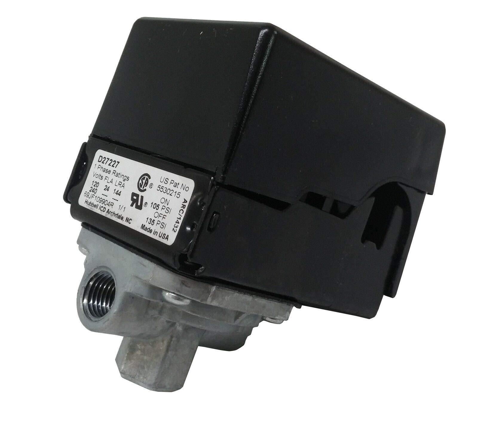 Fuoequl D27227 Air Compressor Pressure Switch - Compatible with Craftsman, Porter Cable & Devilbiss Compressors | Perfect for Workshop, Garage & Industrial Air Tools