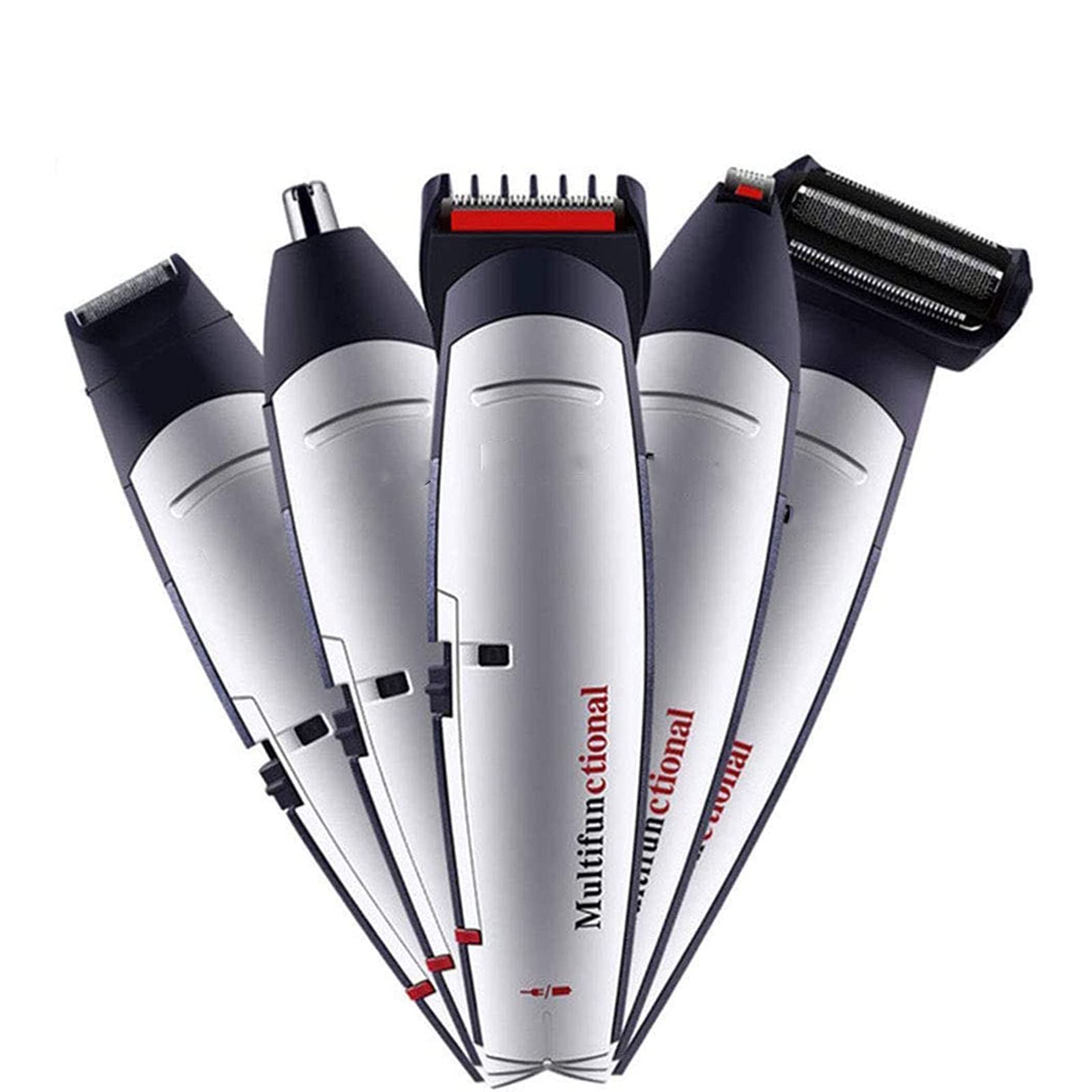 KDJFHDJ 5-in-1 Rechargeable Cordless Hair Clipper & Beard Trimmer Kit for Men - Electric Nose/Body Hair Trimmer, Styling Tool & Grooming Machine - Perfect for Home, Travel & Professional Barber Use