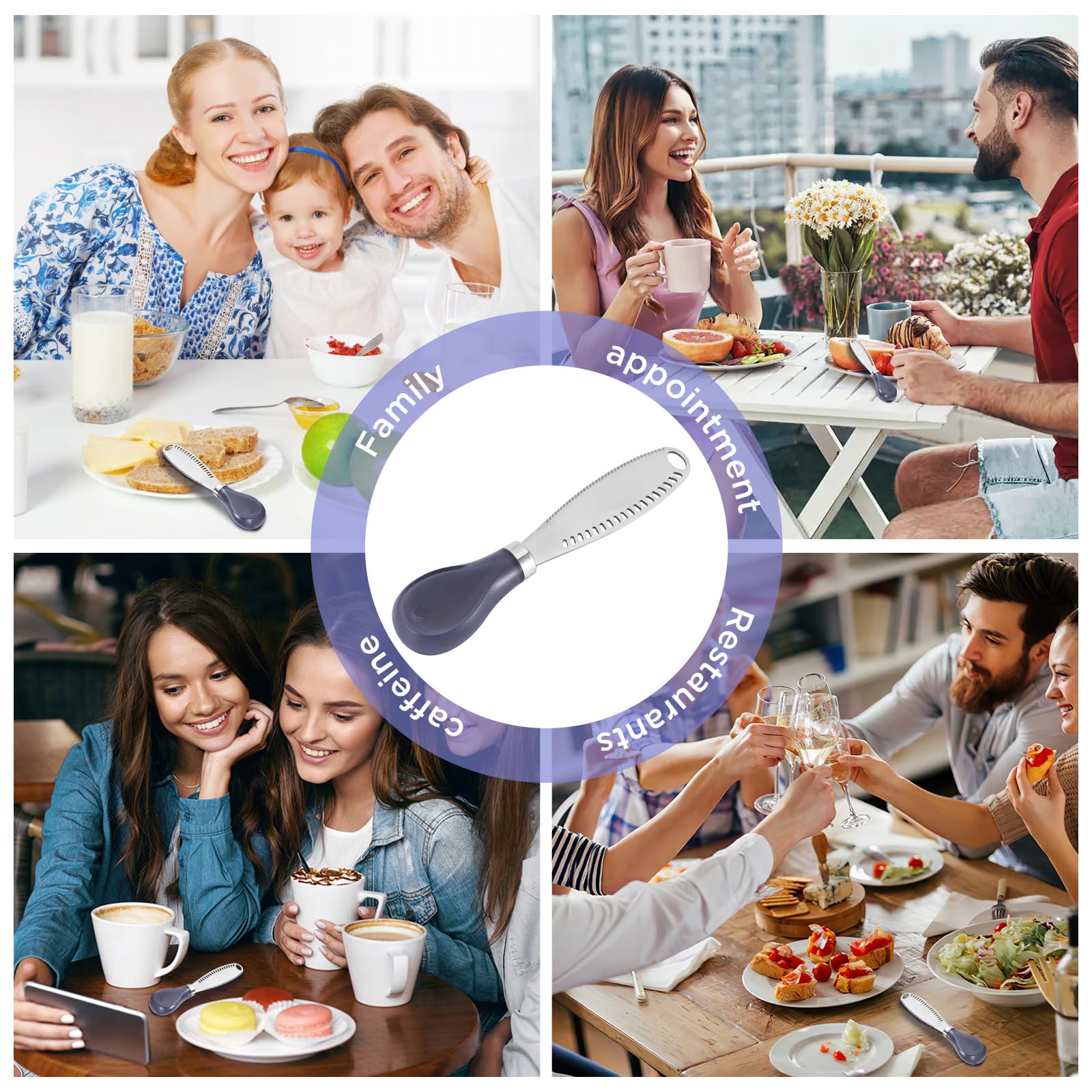 LemonBest 3-in-1 Stainless Steel Butter Knife with Wooden Handle - Butter Spreader, Slicer & Grater for Kitchen, Perfect for Spreading Butter, Cheese, Condiments on Bread, Crackers & Charcuterie Boards