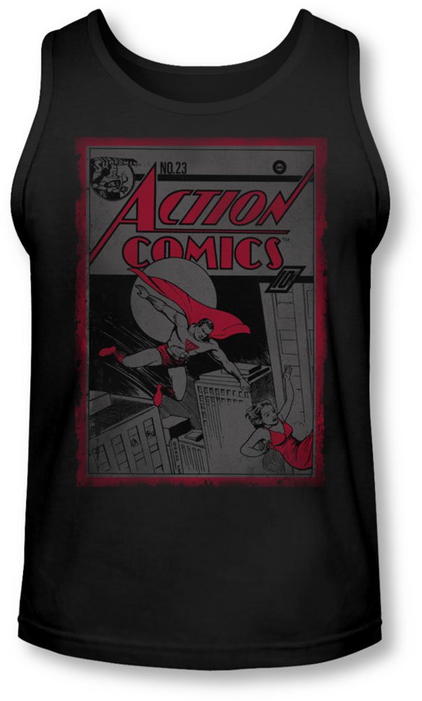Superman Men's Comic Graphic Tank Top - Official DC Action Comics 23 Shirt for Cosplay, Gifts & Casual Wear