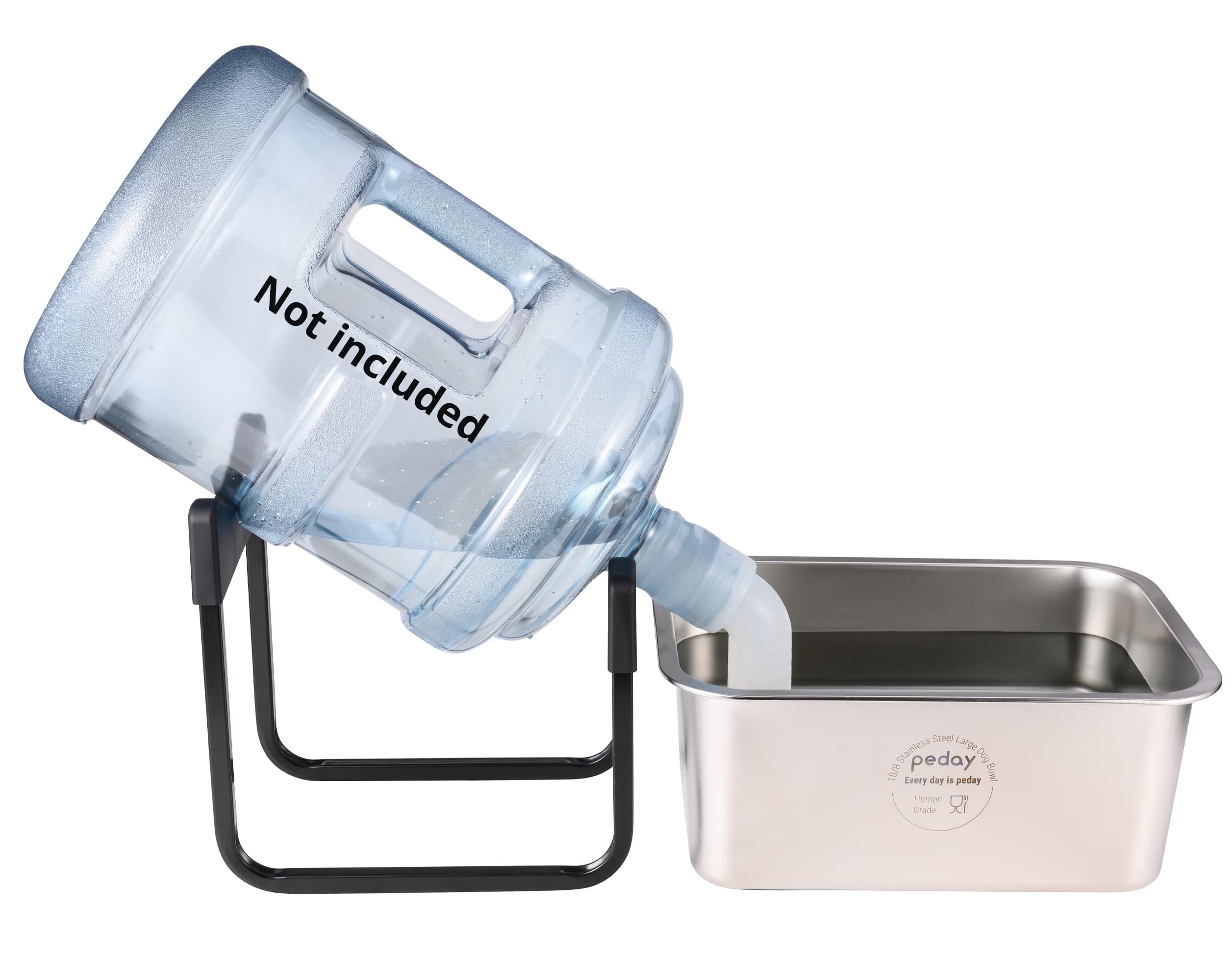 Automatic Dog Water Dispenser for Large & X-Large Breeds - 18/8 Stainless Steel Pet Water Bowl with Human-Grade Safety - Perfect for Home, Office, or Travel Use (Water Bottle Not Included)