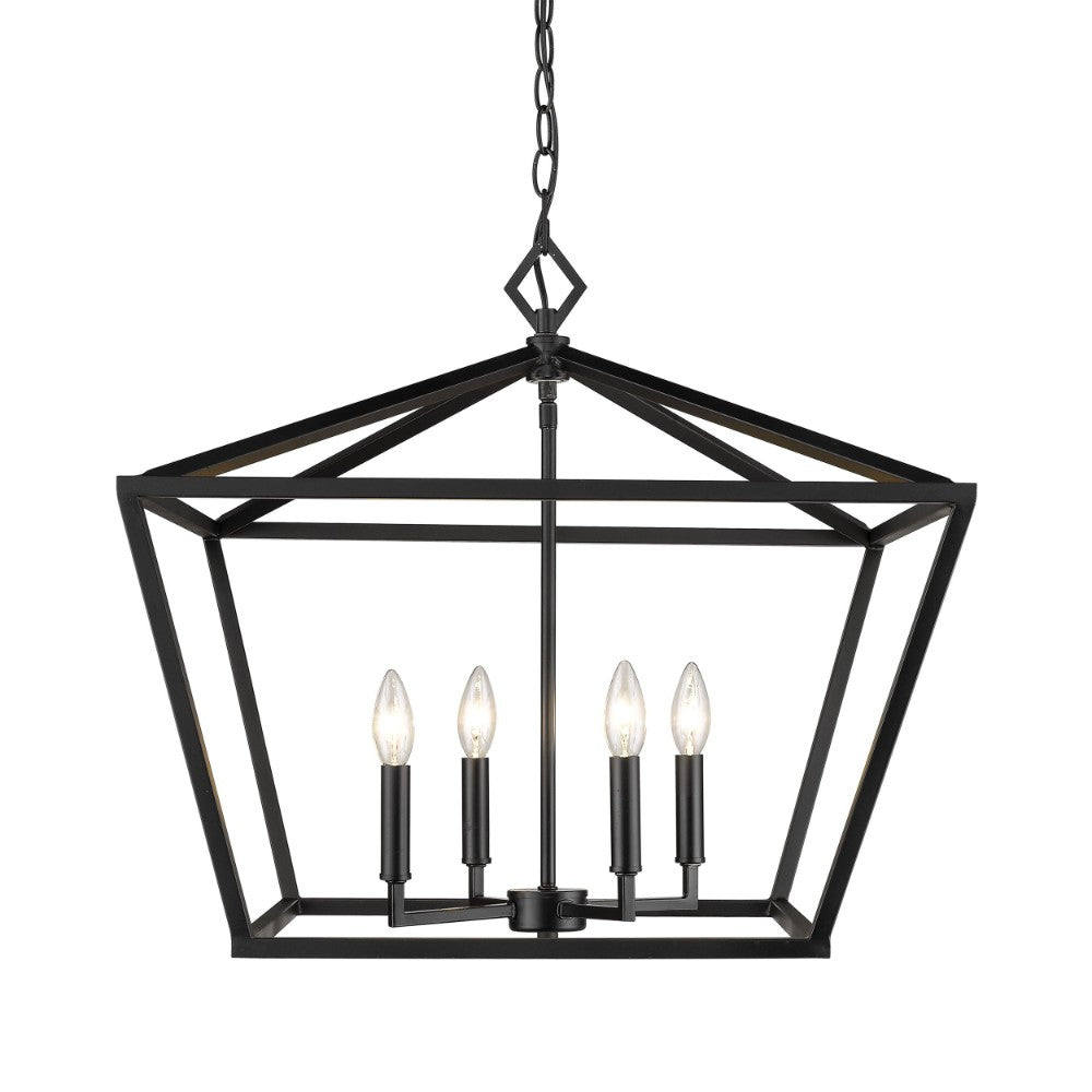 Poppy Cage 4-Light Lantern - Vintage Style Outdoor Hanging Light Fixture for Porch, Patio & Garden Decor