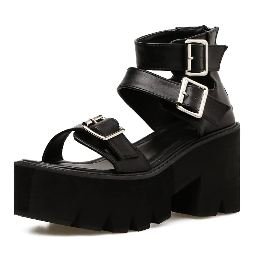 Women's Chunky High Heel Platform Sandals - Open Toe Ankle Strap Summer Shoes for Beach, Party & Casual Outfits
