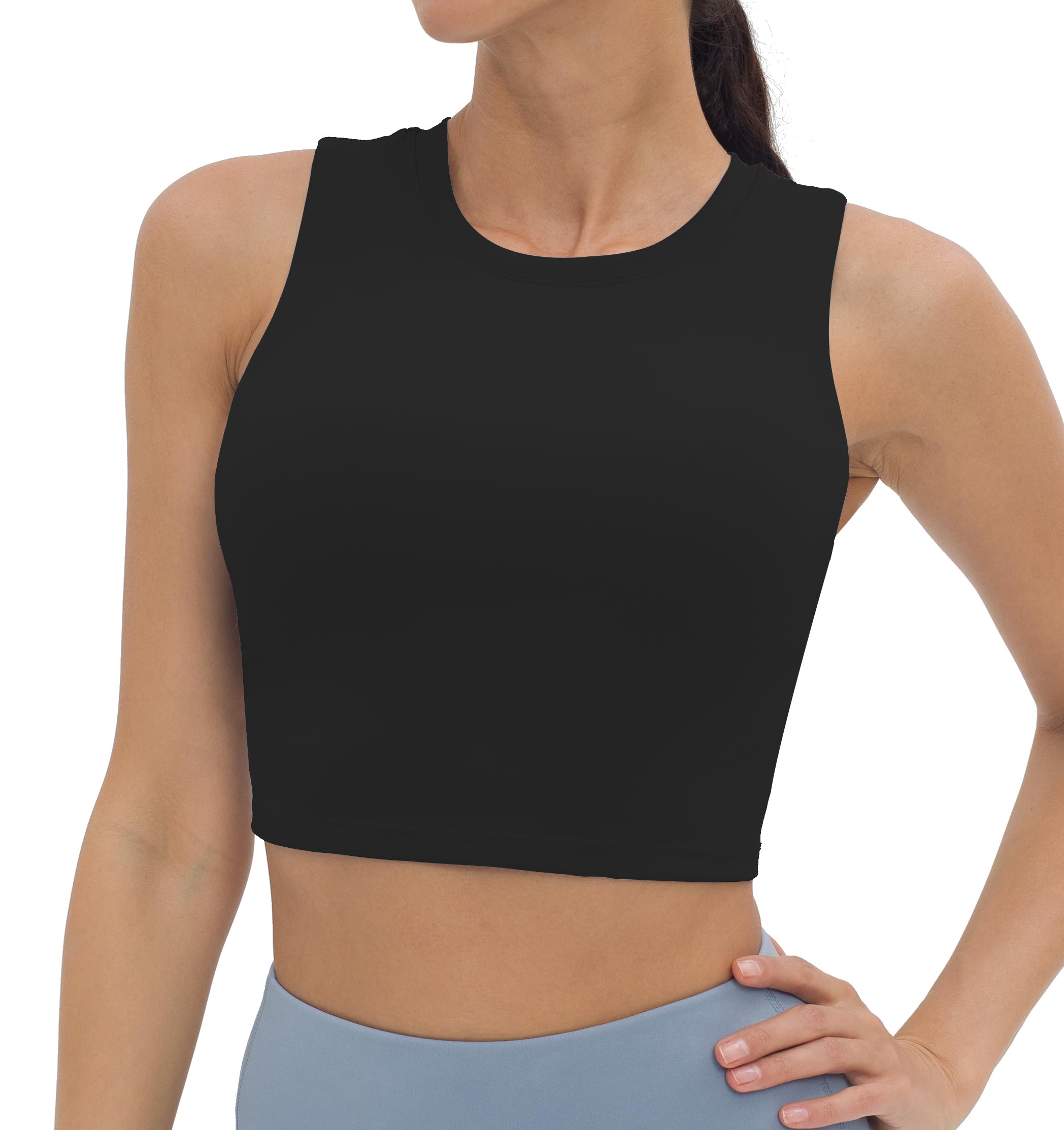 V VOCNI Nursing Tank Tops for Breastfeeding - Comfortable Maternity Sports Bra & Sleeveless Pregnancy Crop Top for Workout, Nursing & Everyday Wear