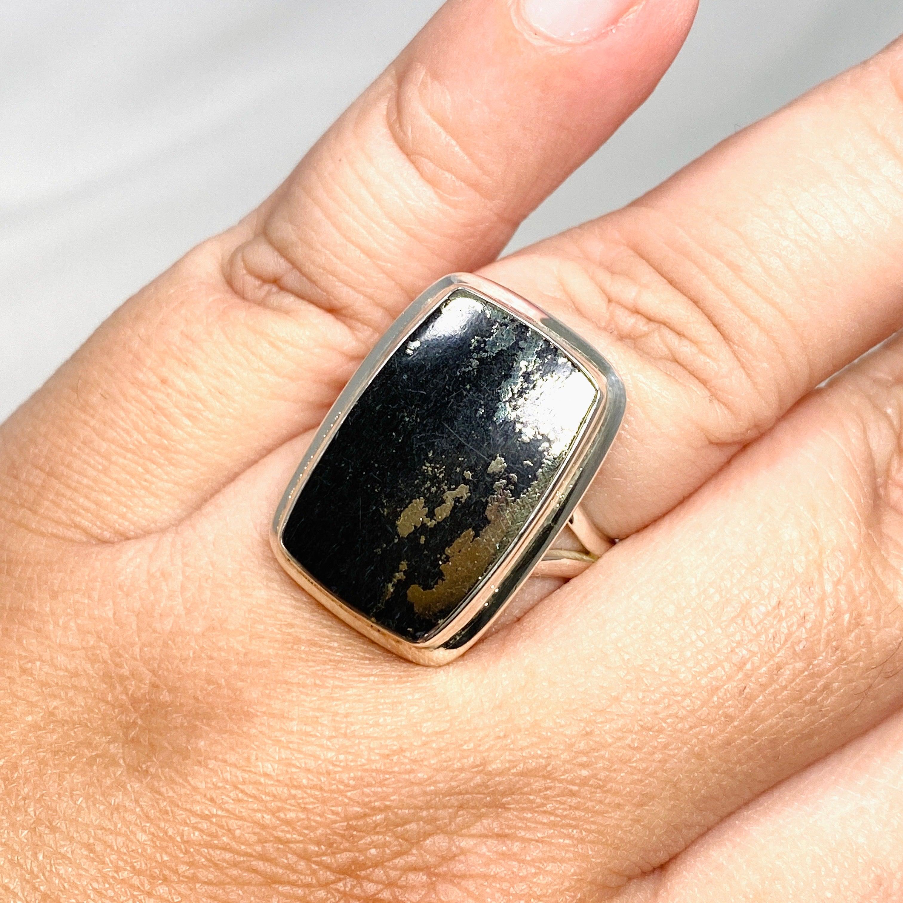 Healer's Gold Rectangle Split Band Ring for Women - Size 11 (KRGJ3199) | Elegant Stackable Ring for Everyday Wear, Date Nights & Special Occasions