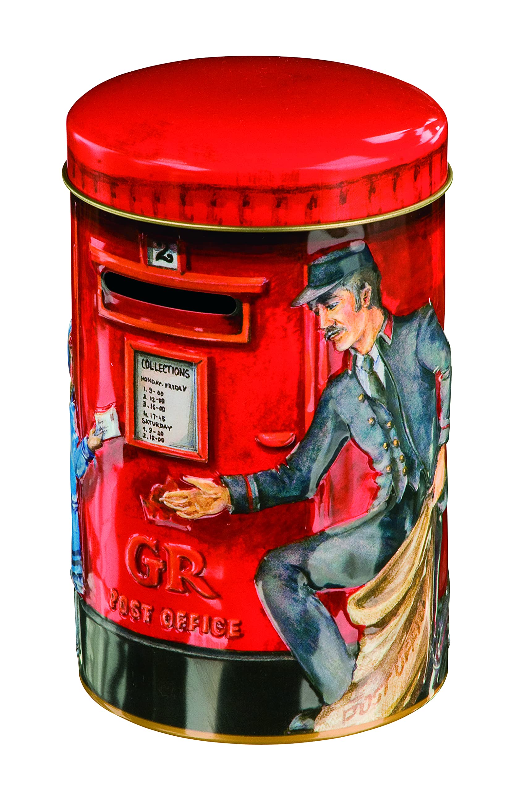 London Red Post Box Money Bank - Traditional English Dairy Cream Toffees Gift Tin | British Souvenir, Home Decor & Candy Storage
