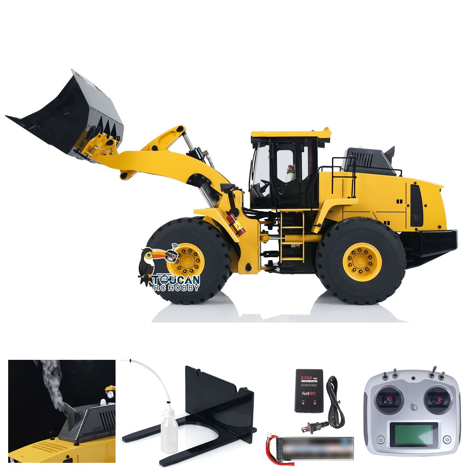 1/14 Scale Metal 470 Hydraulic RC Heavy Duty Loader - Remote Control Construction Vehicle with Smoke, Sound & Light - Fully Assembled Wheel Loader Model for Construction Enthusiasts & Collectors - Perfect for RC Hobbyists, Construction Simulation & Display Collections