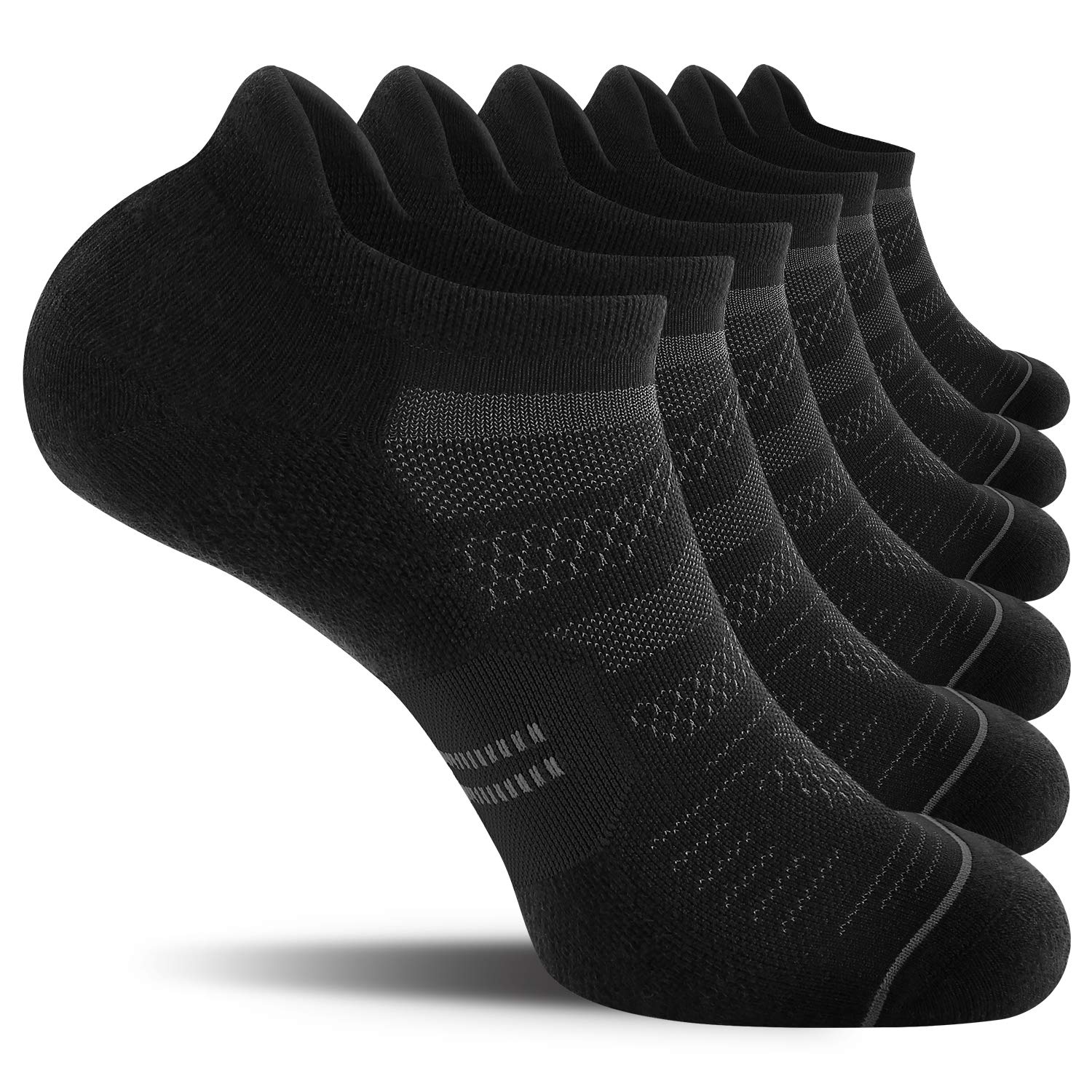 CS CELERSPORT 6 Pack Men's Running Ankle Socks - Cushioned Low Cut Athletic Sports Socks for Jogging, Gym & Everyday Wear - Breathable Moisture Wicking Performance Socks