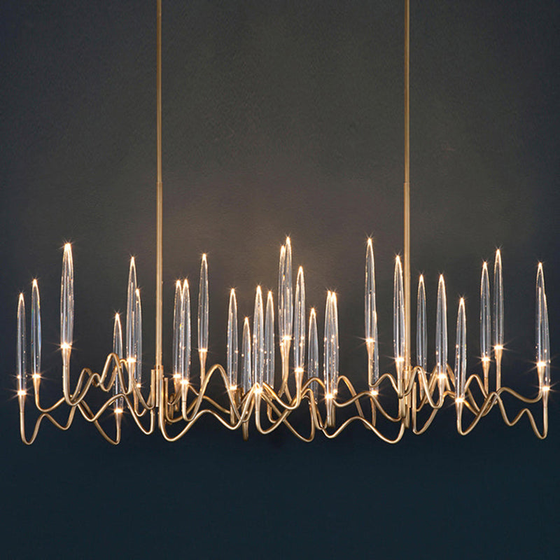 Elegant Classical Candelabrum Chandelier - Antique Brass Crystal Ceiling Light Fixture for Dining Room, Living Room & Bedroom Decor