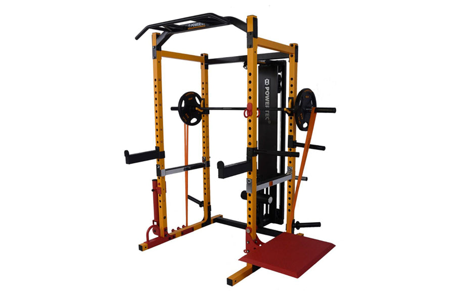 Powertec WorkBench Power Rack - Heavy Duty Home Gym Equipment for Strength Training (Black) | Perfect for Home Workouts, Weightlifting & CrossFit Training