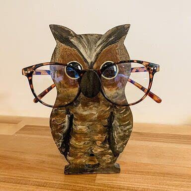 Handmade Wooden Sloth Glasses Stand - Animal Shaped Eyeglass Holder for Desk Decor - Wood Carved Spectacle Organizer for Home & Office Use - Perfect Gift for Book Lovers & Coffee Shop Ambiance
