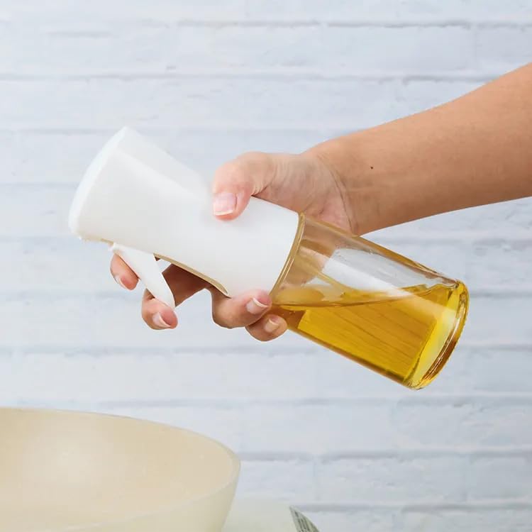 Premium Vrozty Oil Spray Bottle for Cooking & Air Fryer - 220ml Kitchen Oil Dispenser for Olive Oil, Vinegar, Salad Dressing - Perfect for BBQ, Grilling, Frying & Baking | Ideal for Home Kitchens, Restaurants & Outdoor Cooking