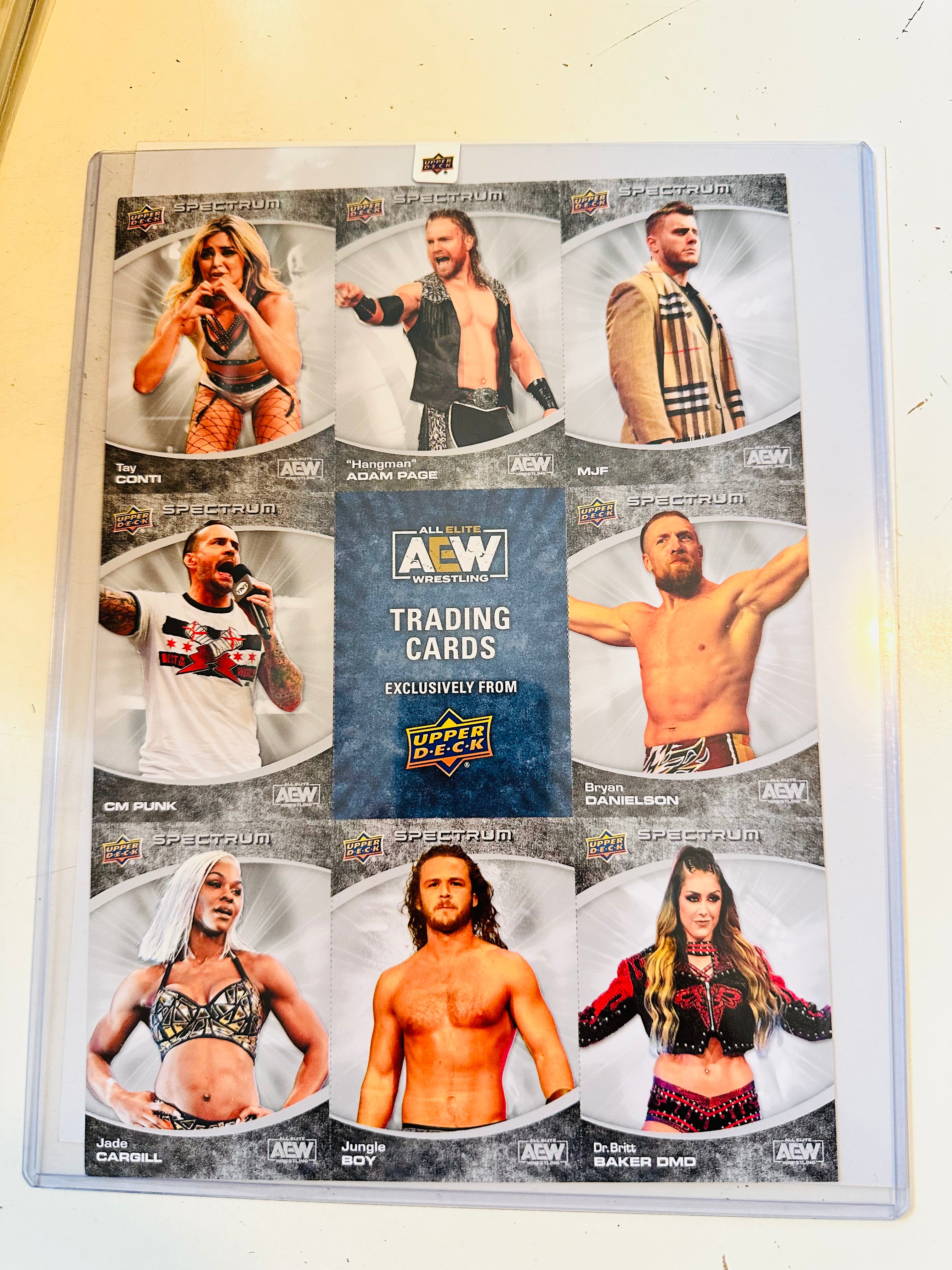 Rare 2022 AEW Wrestling Upper Deck Spectrum Uncut Trading Cards Sheet - Collectible Memorabilia for Fans & Card Enthusiasts | Perfect for Display, Framing, and Investment