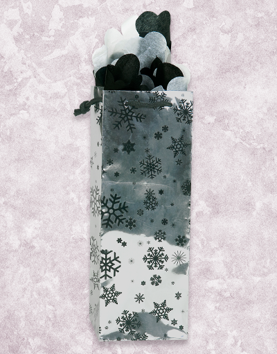 Elegant Snowflake Wine Gift Bags - Reusable Holiday Wine Bottle Carrier for Christmas, Parties & Gifts | Perfect for Hostess, Anniversary & Wedding Presents