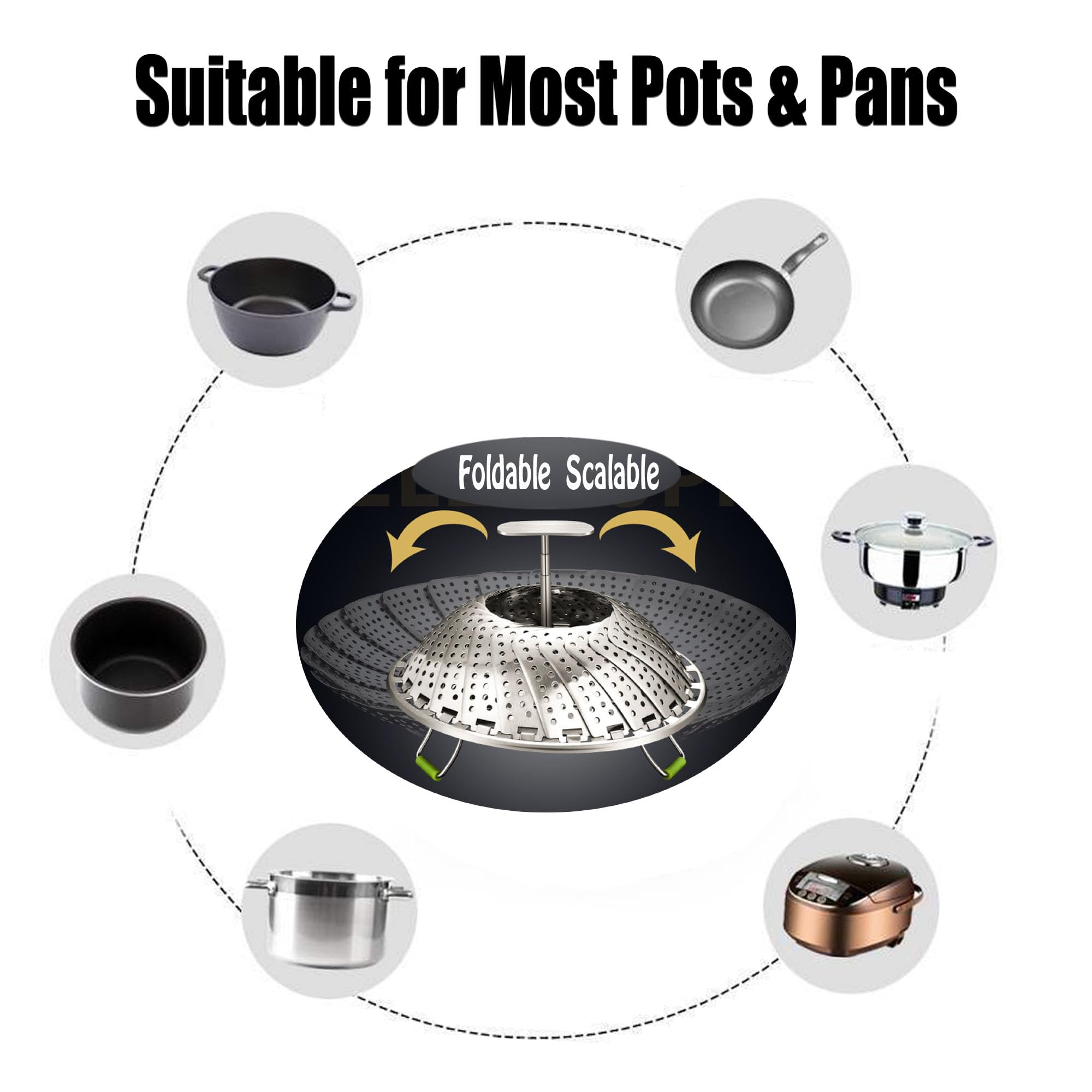 Expandable Stainless Steel Vegetable Steamer Basket (7
