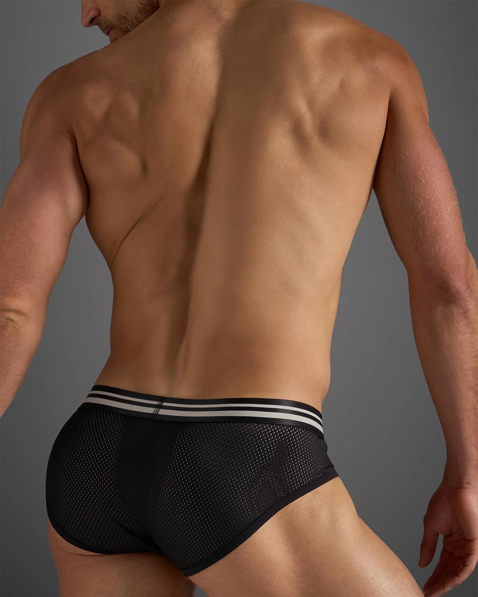 Teamm8 Racer Mesh Brief Black - Comfortable Men's Underwear for Sports, Workout & Everyday Wear