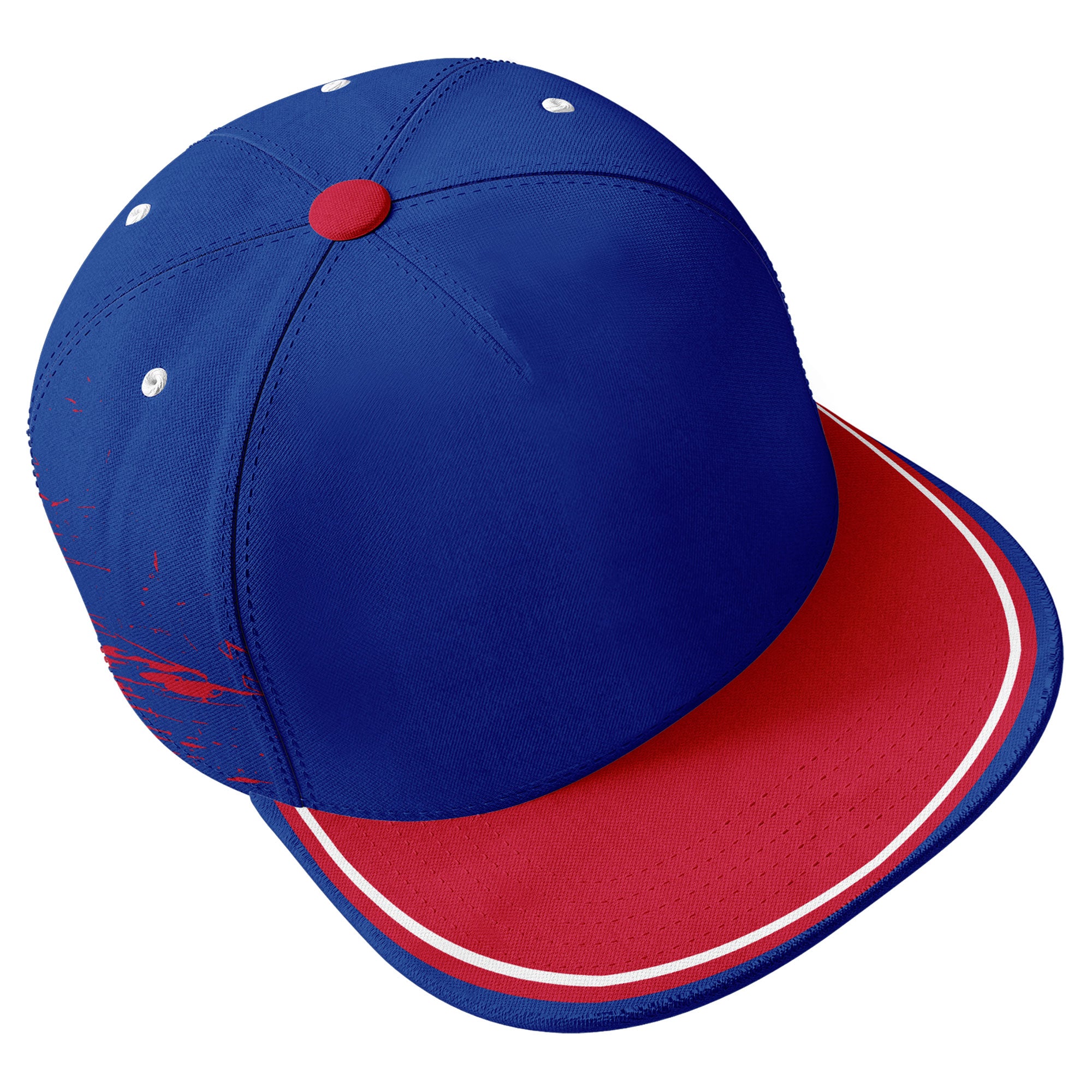 Custom Blue & Red Buffalo Hat - Adjustable Sports Cap with Stitched Design - Personalized PR067B D020261 - Perfect for Outdoor Activities, Sports Events & Casual Wear
