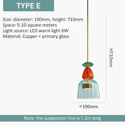 Vibrant Glass LED Pendant Lighting Fixtures - Modern Hanging Lights for Kitchen Island, Dining Room & Bedroom Decor - Energy Efficient Ambient Lighting Solution