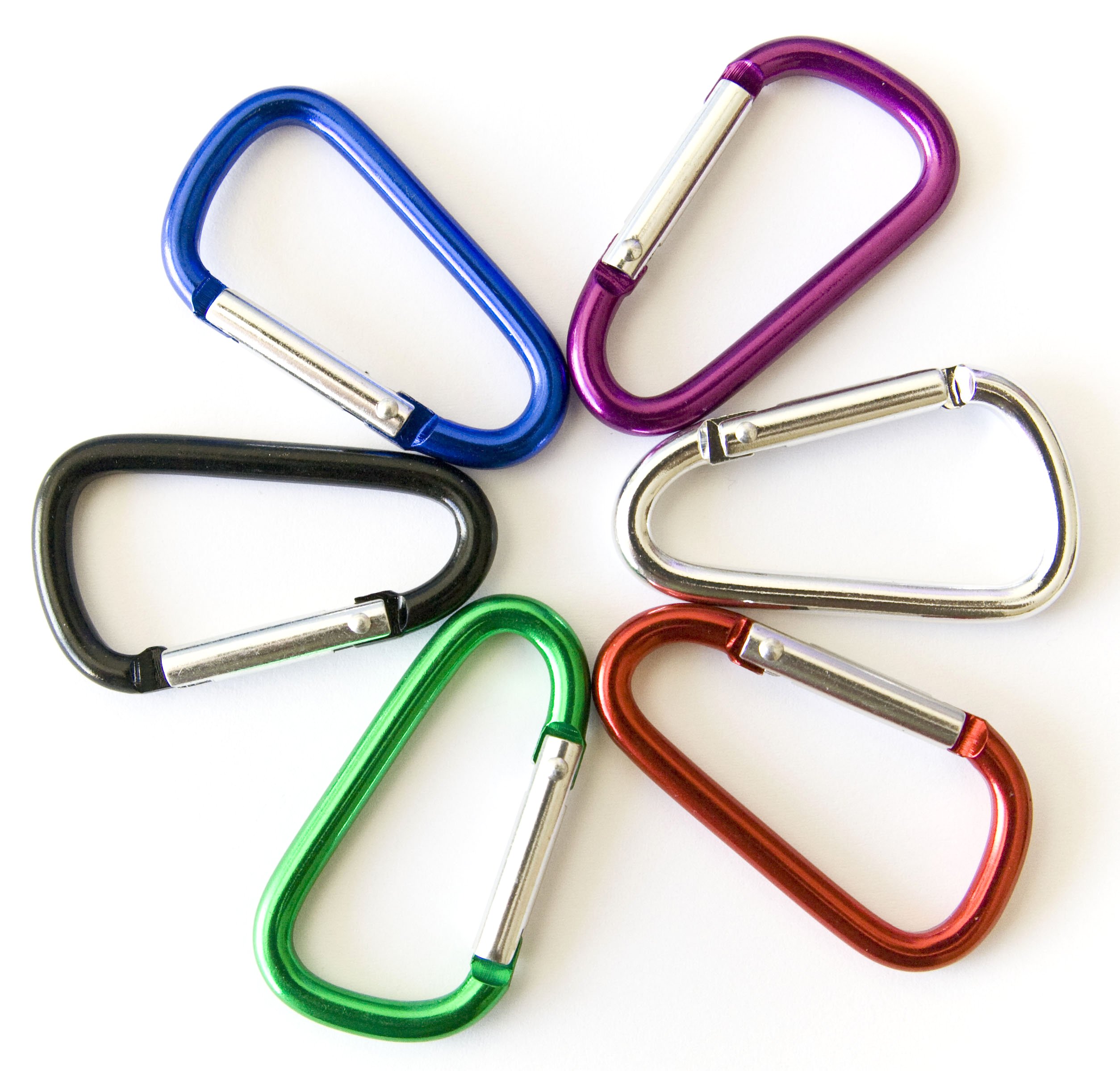12pcs Heavy Duty Aluminum Carabiner Clips - 1-7/8 Inch Key Rings for Keys, Tools & Outdoor Gear - Perfect for Camping, Hiking & Everyday Carry (EDC)
