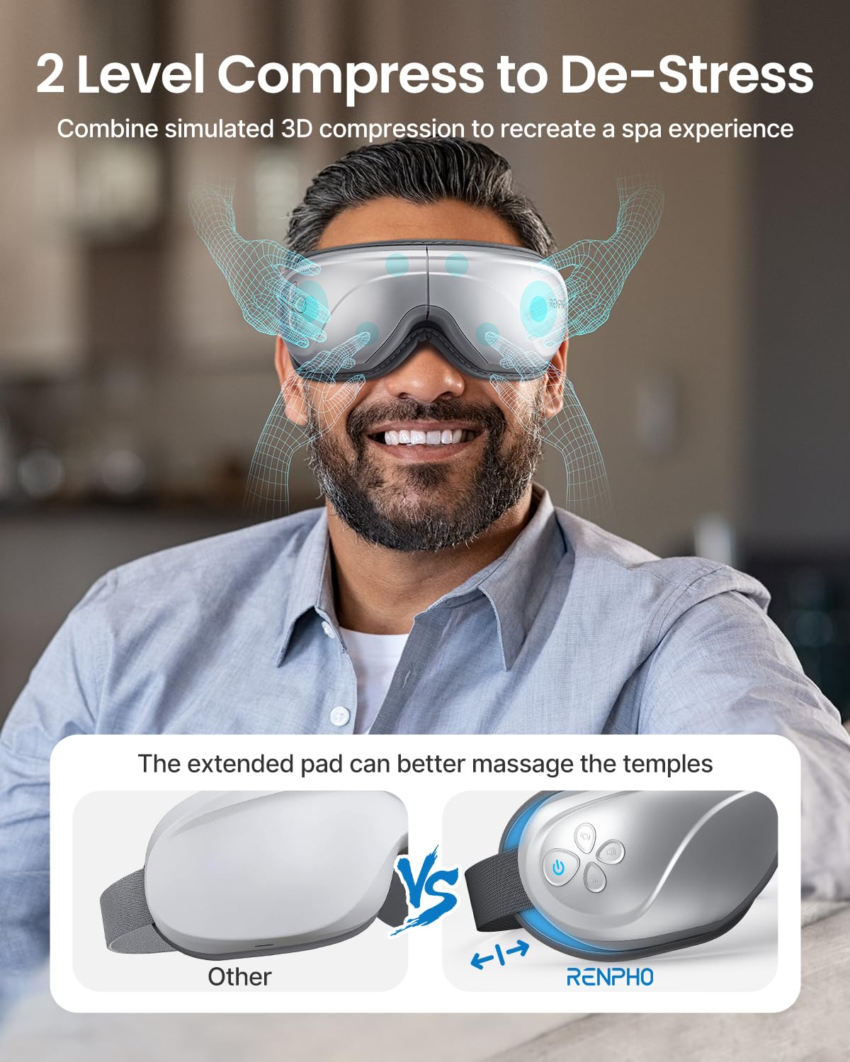RENPHO Eyeris 2 & Eyeris 1 Eye Massager with Heat and Air Compression - Relieve Eye Strain, Dry Eyes, and Headaches - Perfect for Office Workers, Gamers, and Travelers