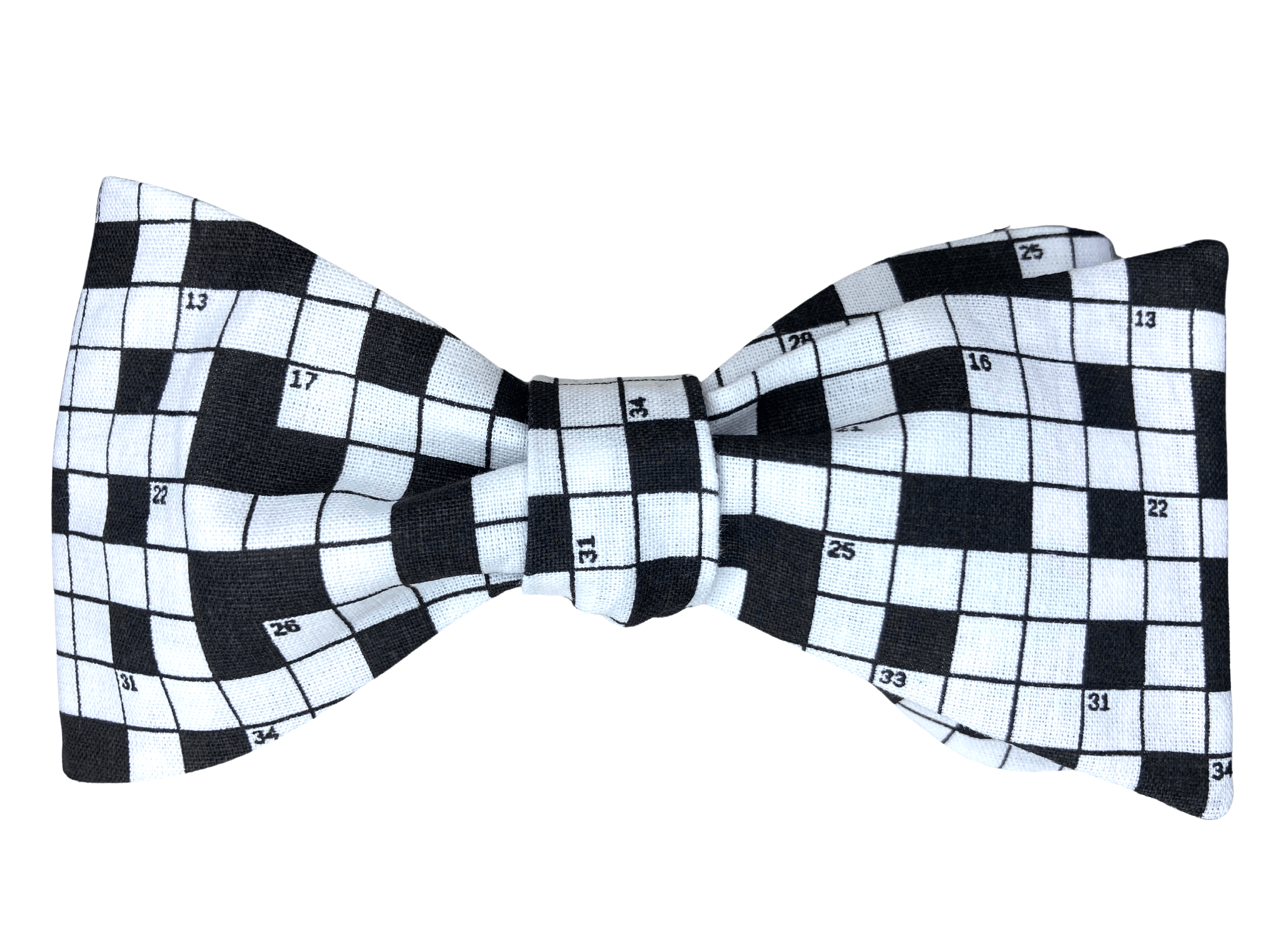 Stylish Crossword Bow Tie for Men - Classic Pattern Necktie for Weddings, Parties & Formal Events - Perfect Gift for Puzzle Lovers