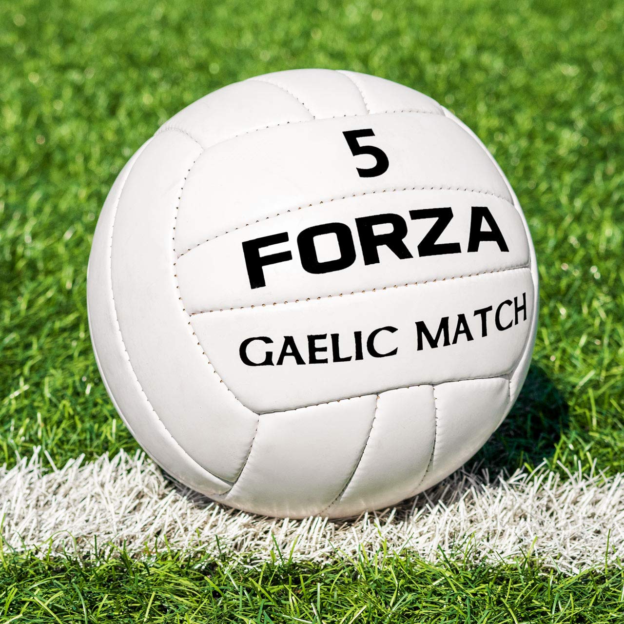 FORZA Gaelic Match Football - Official Size 5, 100% Hand Stitched Leather - Perfect for Gaelic Football Training & Matches