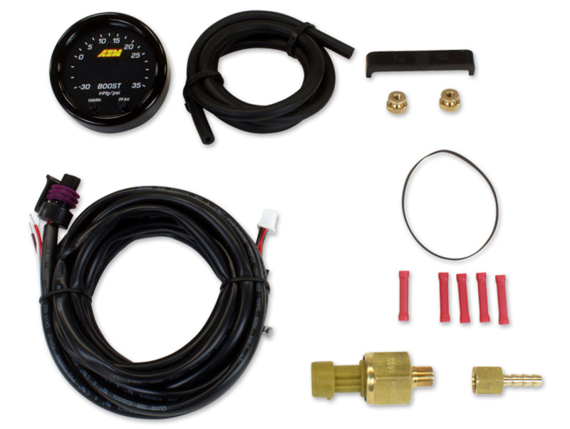 AEM X Series Boost Pressure Gauge Kit - 30inHg to 60psi - High Performance for Turbocharged & Supercharged Vehicles - Perfect for Racing, Tuning & Engine Monitoring