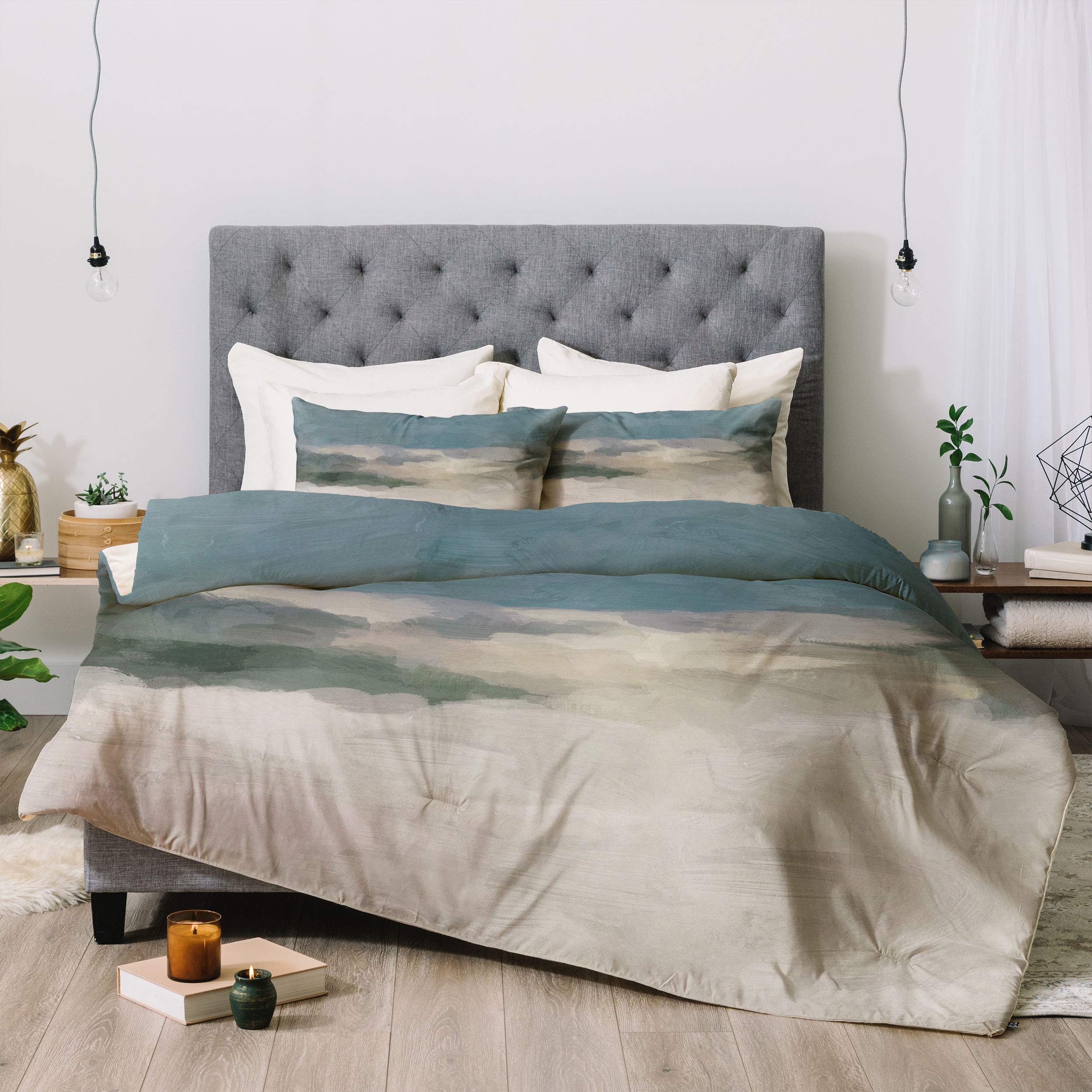 Rachel Elise Sandy Dunes Comforter Set with Pillowcases - Twin Size Gray Bedding for Coastal & Boho Bedroom Decor