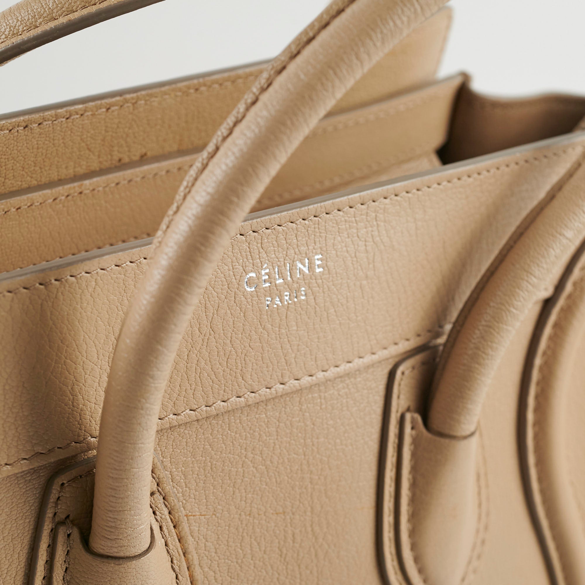 Celine Micro Luggage Dune Handbag - Premium Leather Crossbody Bag for Women | Perfect for Work, Travel & Everyday Use