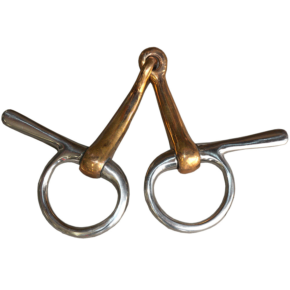 5-Piece Copper Jointed Trotter Bit with Stainless Steel Side - Perfect for English & Western Horse Riding, Training, and Show Jumping