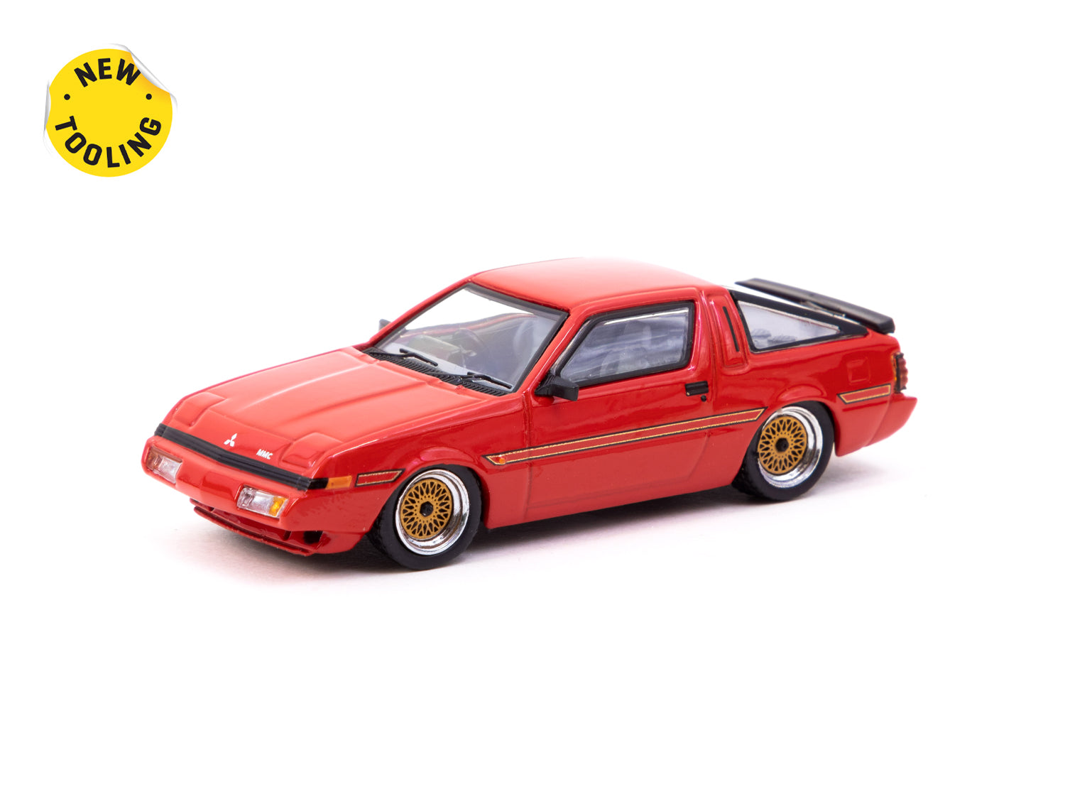 Tarmac Works 1/64 Scale Mitsubishi Starion Diecast Model Car - Bright Red Collectible Toy for Adults & Kids - Perfect for Display, Racing Games & Car Enthusiast Collections (ROAD64 Series)