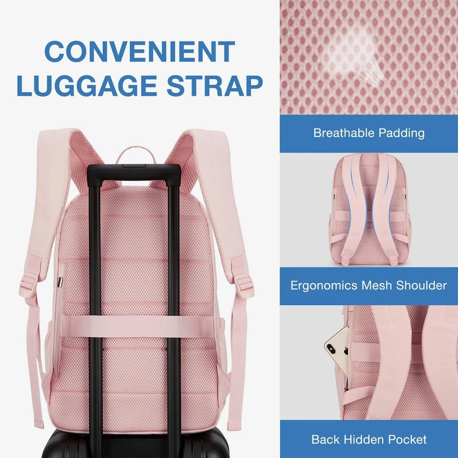 Stylish & Durable Horatio Laptop Backpack for Women - 15.6 Inch Waterproof College School Travel Bag - Perfect for Work, Commuting & Business Trips