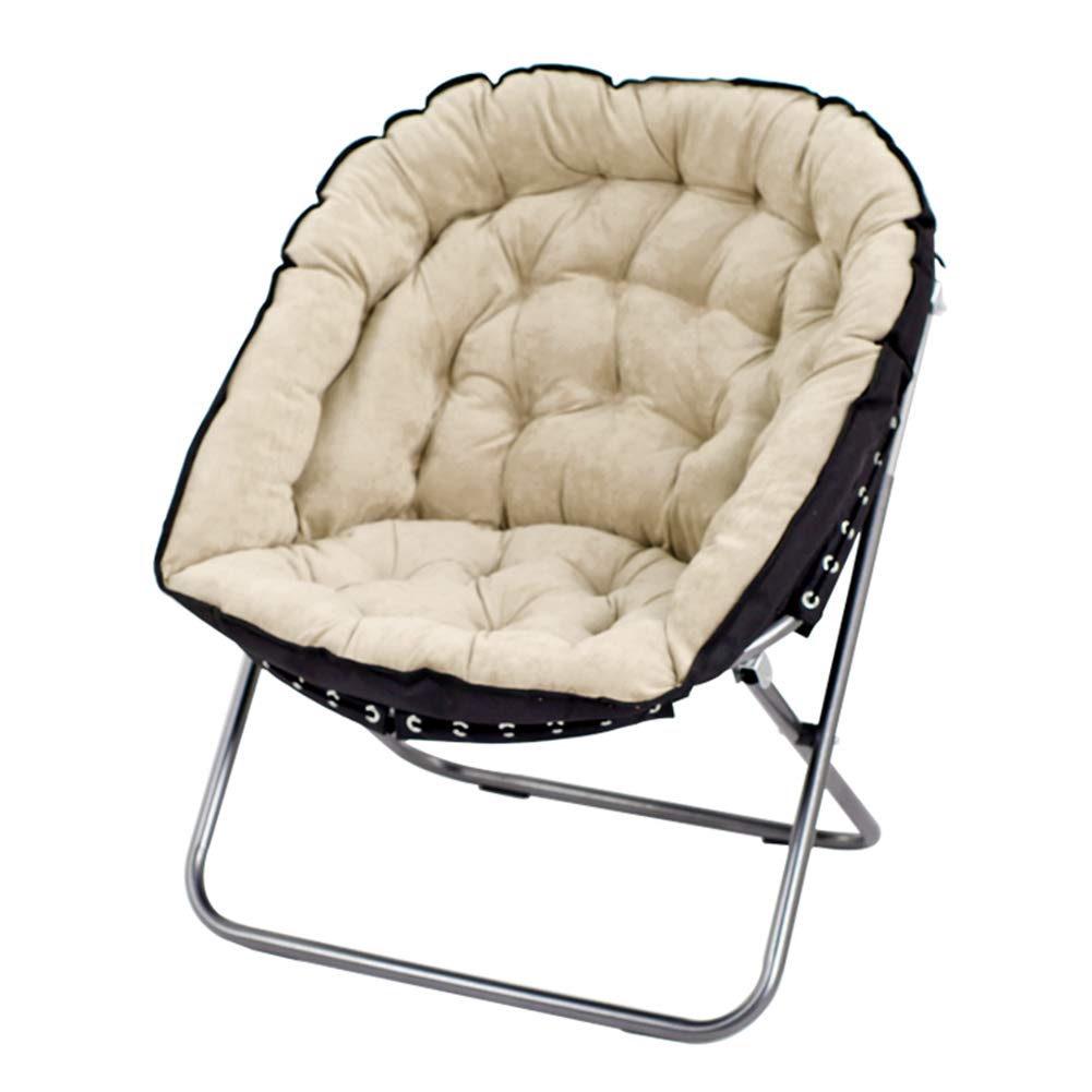 LXLA - Foldable Moon Chair with Plush Suede Cushion - 17 Stylish Colors for Living Room, Dorm, Apartment - Perfect for Relaxing, Reading & Small Space Decor (Style 6)