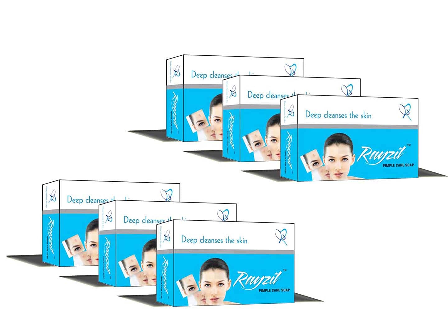Natural Acne Treatment Soap - Pimple & Dark Spot Remover for Clear Skin, Lightens Dark Circles (6 x 75g) | Daily Face Wash for Oily & Sensitive Skin