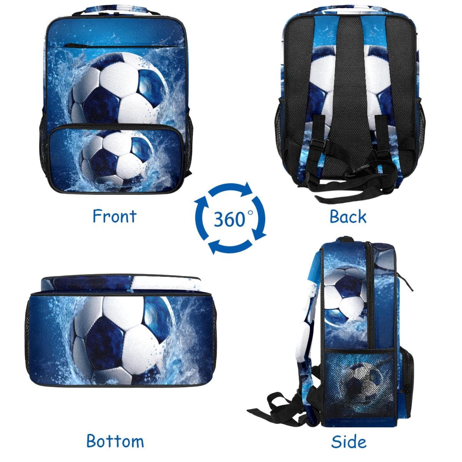 Stylish Travel Backpack for Women & Men - Durable Blue Ocean Design Waterproof Backpack for Hiking, Camping, Work & School