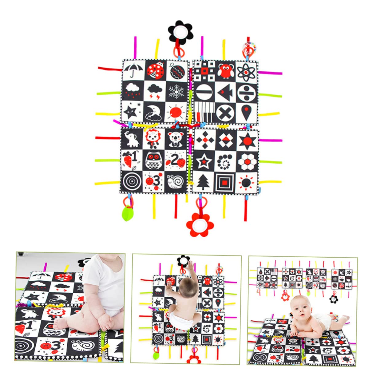 FAVOMOTO 5-Piece Baby Play Mat Set - Soft & Sturdy Non-Slip Tummy Time and Crawling Mat for Infants & Toddlers - Perfect for Nursery, Daycare, and Playroom Floor Protection