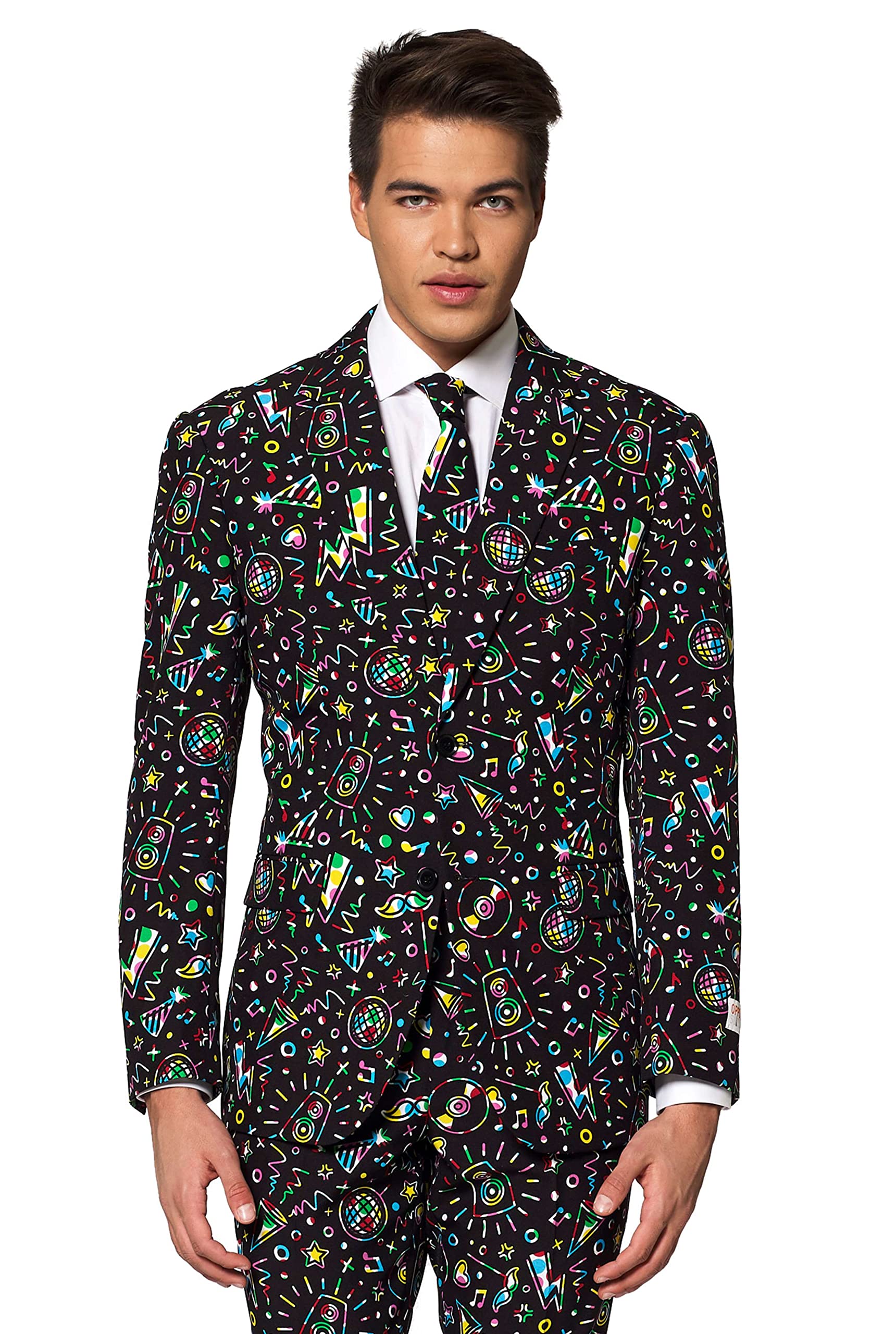 Opposuits Men's Harlequin Jester Costume - Fun Party Outfit for Halloween, Cosplay & Themed Events