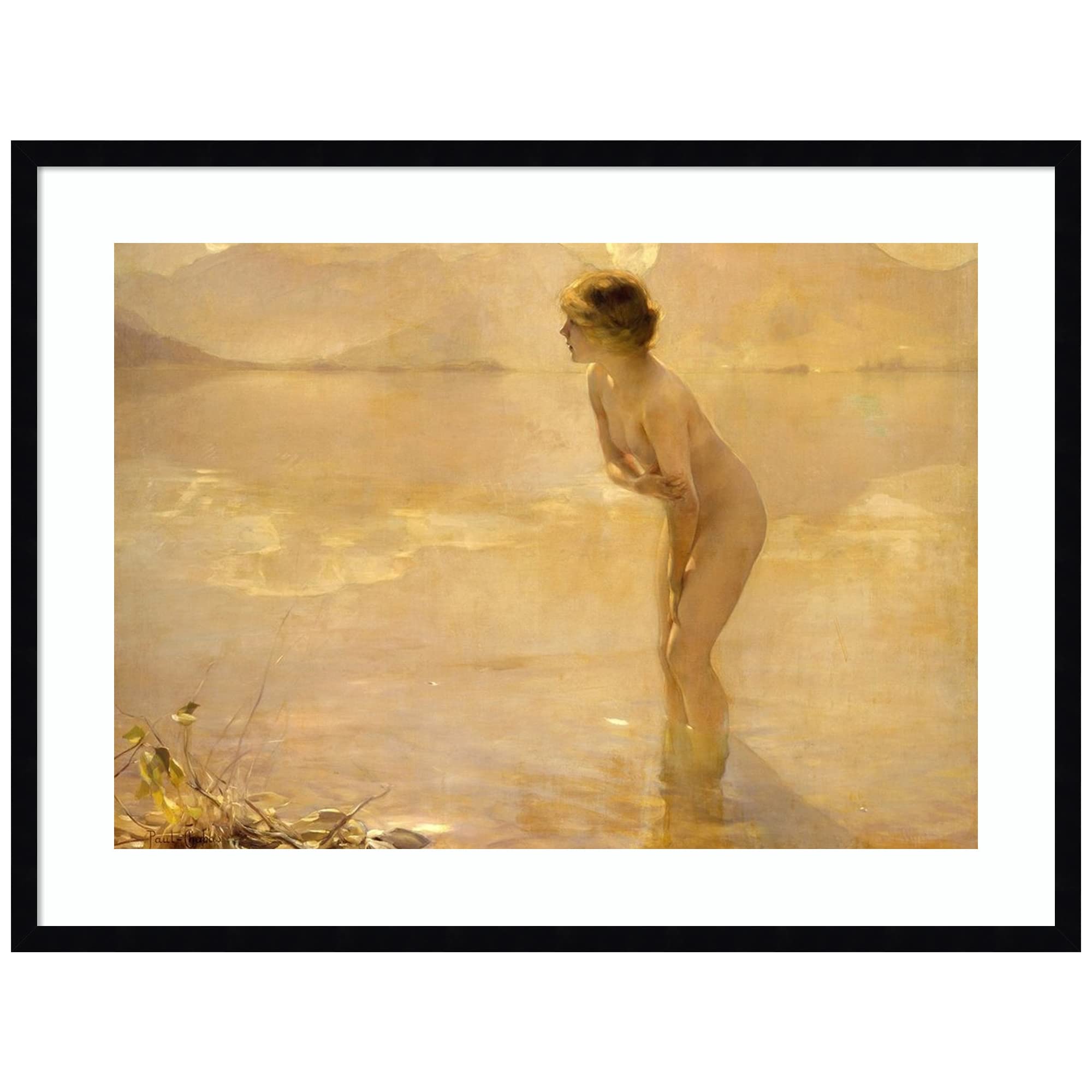Amanti Art Framed Wall Art Print - 25x33 September Morn Landscape Painting by Paul Chabas | Traditional Home Decor Large Poster for Living Room, Bedroom, Office | Perfect for Housewarming Gifts & Interior Design