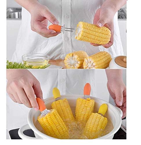 8 Pcs Stainless Steel BBQ Corn Holders - Multi-Functional Corn on the Cob Tools for Grilling, Picnics & Outdoor Cooking - Durable & Rust-Proof BBQ Accessories