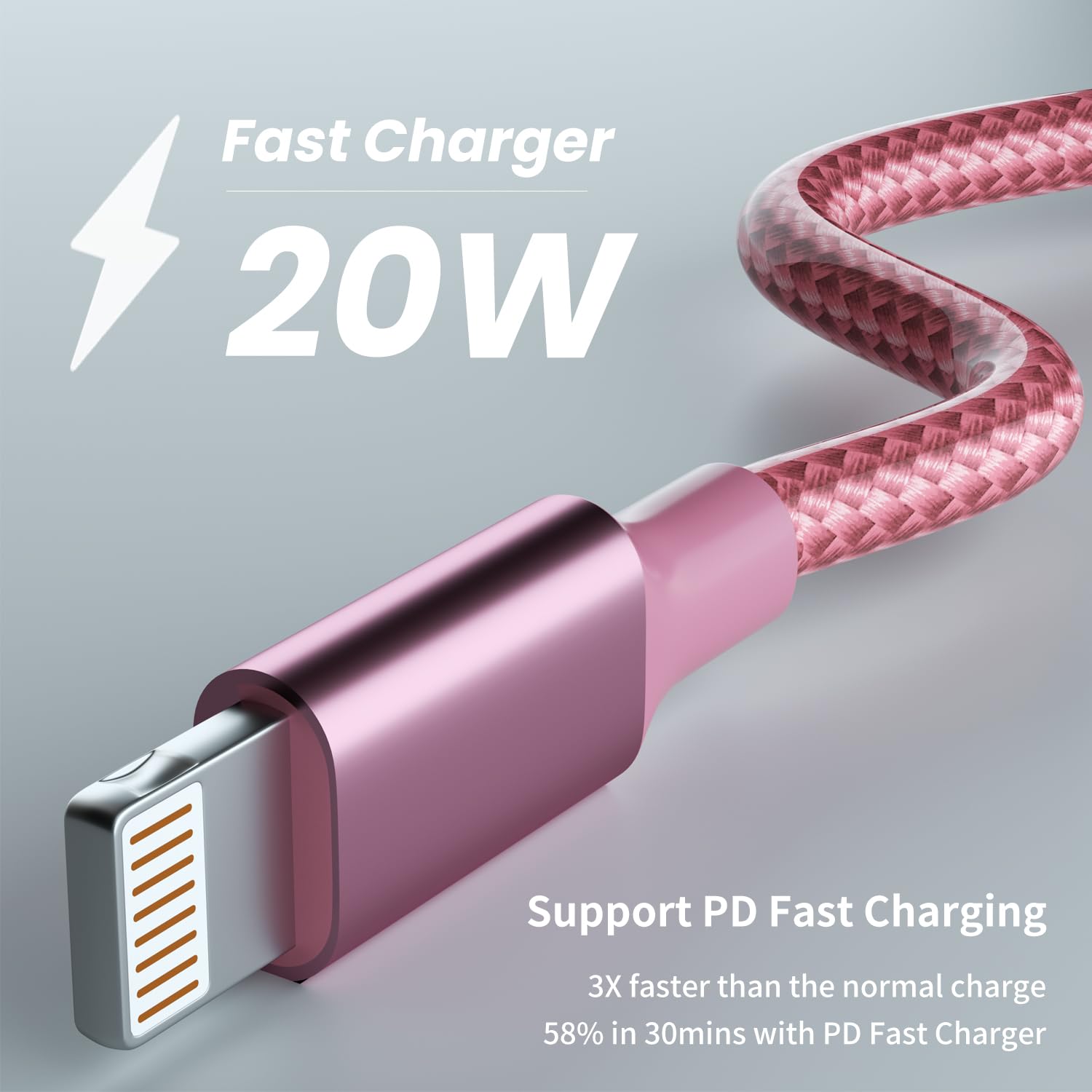 MFi Certified USB C to Lightning Cable (3FT/6FT/10FT 3-Pack) - Fast Charging iPhone Charger Cord Compatible with iPhone 14/13/12/11/Pro Max/X/XS/XR/8/7/6s Plus/SE - Perfect for Home, Office & Travel Charging