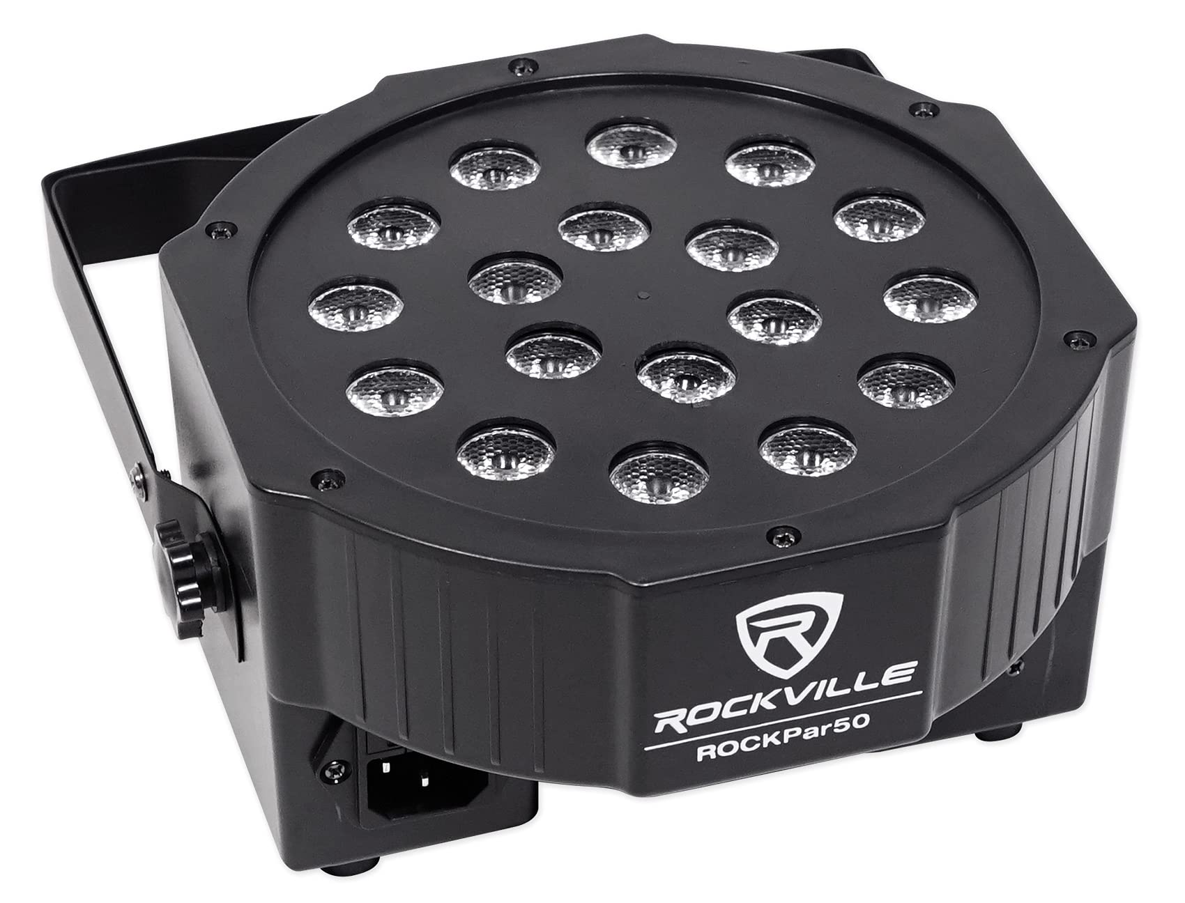 Rockville RockPAR50 LED RGB Par Can DMX DJ Stage Lighting - 6 Pack with Backpack for Club, Concert, and Event Wash Lighting