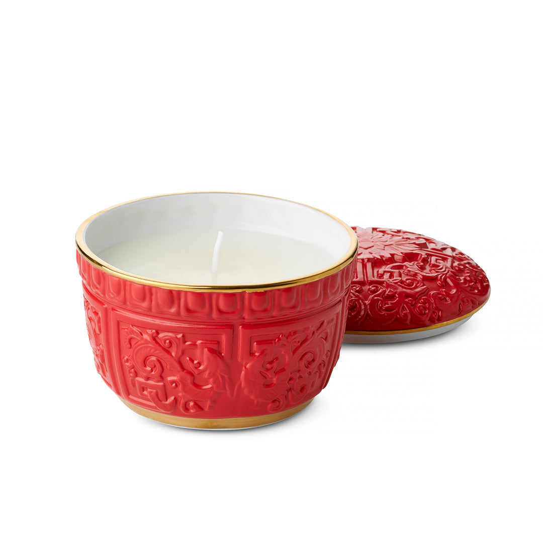 Lobjet Cinnabar Scented Candle - Handmade Luxury Soy Wax Candle for Home, Spa & Relaxation - Perfect for Aromatherapy, Meditation & Romantic Ambiance