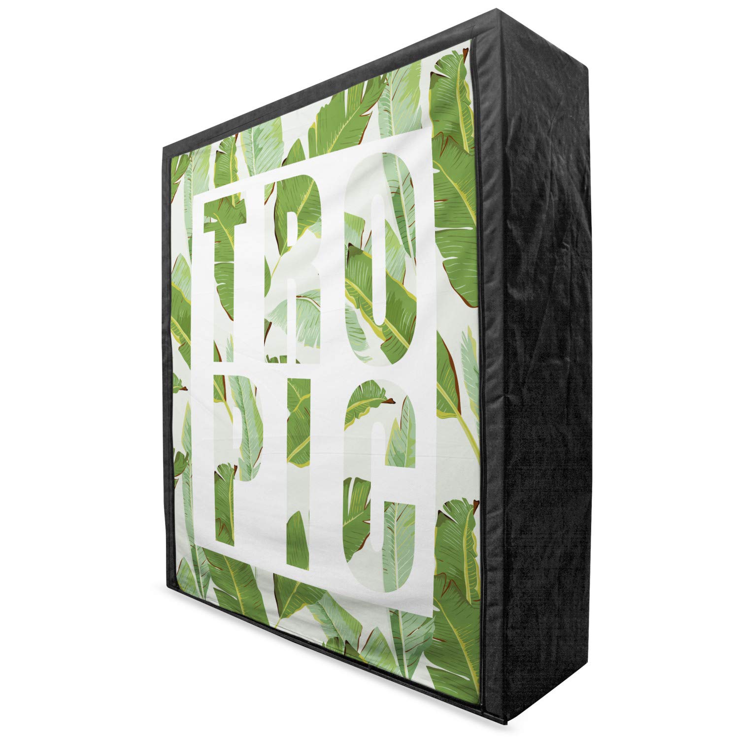 Ambesonne Green Portable Fabric Wardrobe with Shelves - 59